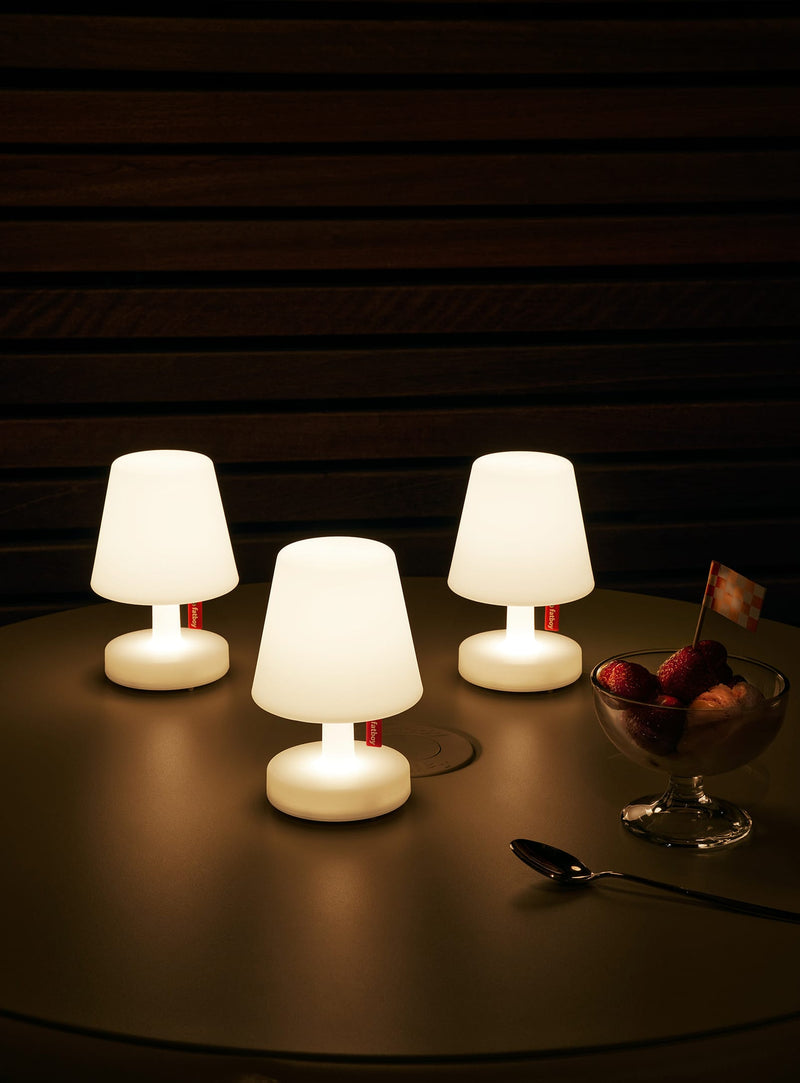 Fatboy Edison the Mini set of 3 table lamps, compact and rechargeable, perfect for indoor or outdoor ambient lighting in Canadian homes.