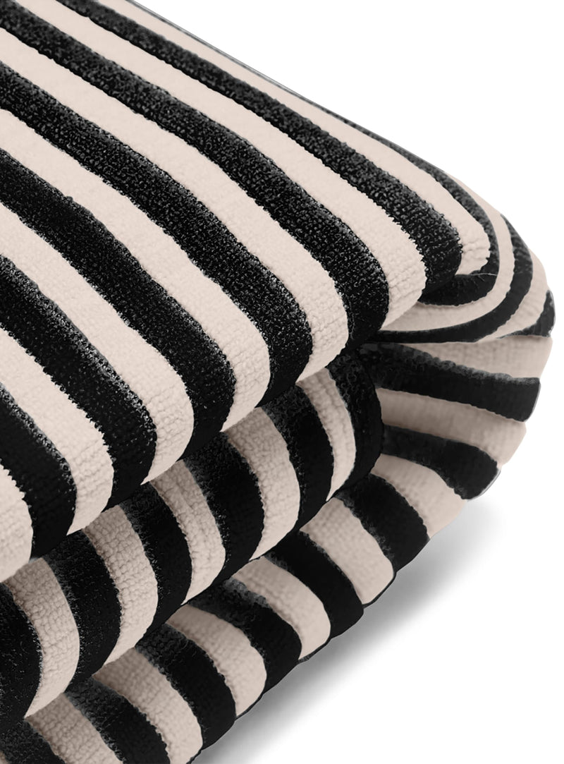 Slim Terry outfit in black cream color.