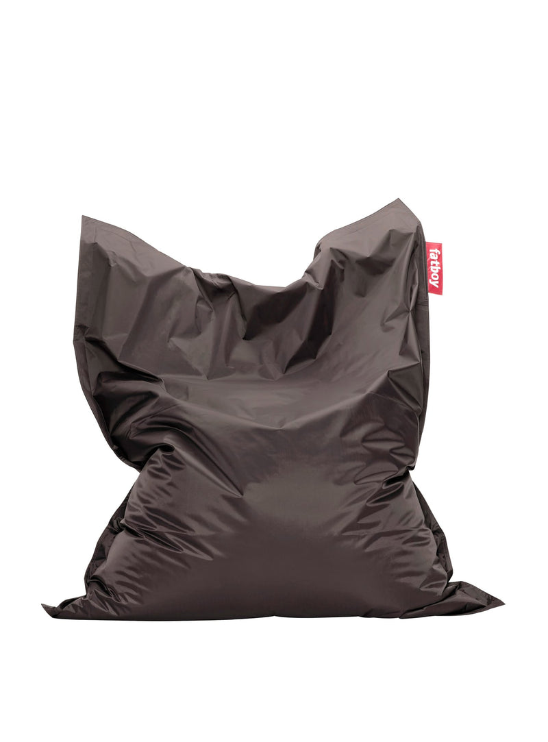 Fatboy Original bean bag in dark grey, oversized and durable with body-conforming comfort, perfect for lounging, gaming, or relaxing. Indoor use only.