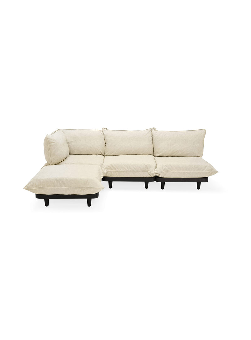 Fatboy Paletti 4-seater sectional outdoor sofa in sahara color, modular and UV-resistant, perfect for Canadian patios and garden lounging.