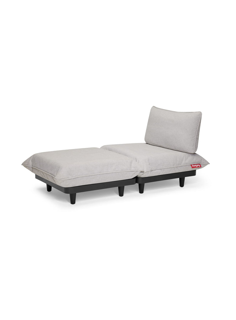 Fatboy Paletti Lounger in mist color, an individual outdoor sofa and daybed with UV-resistant and water-repellent fabric, perfect for Canadian patios.