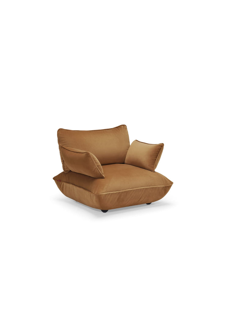 Fatboy Sumo Loveseat Velvet Almond: sustainable modular two-seater sofa shown.