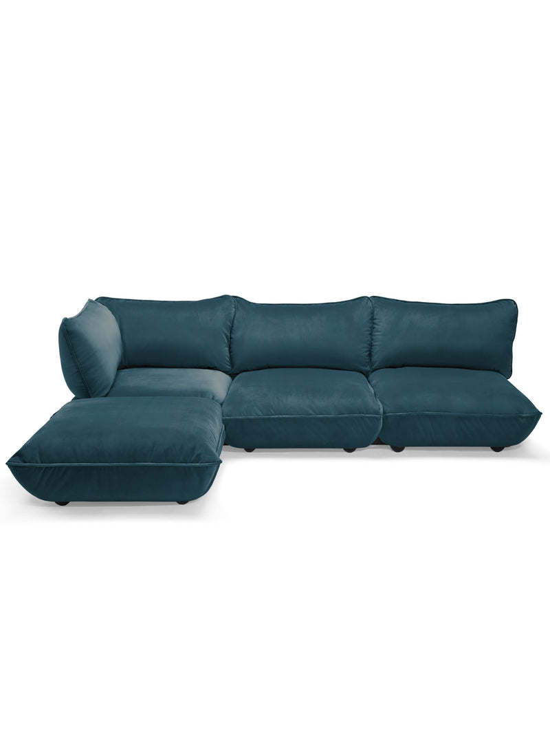 Contemporary Sumo Sectional Sofa Velvet modular 4 seater made with recycled polyester.