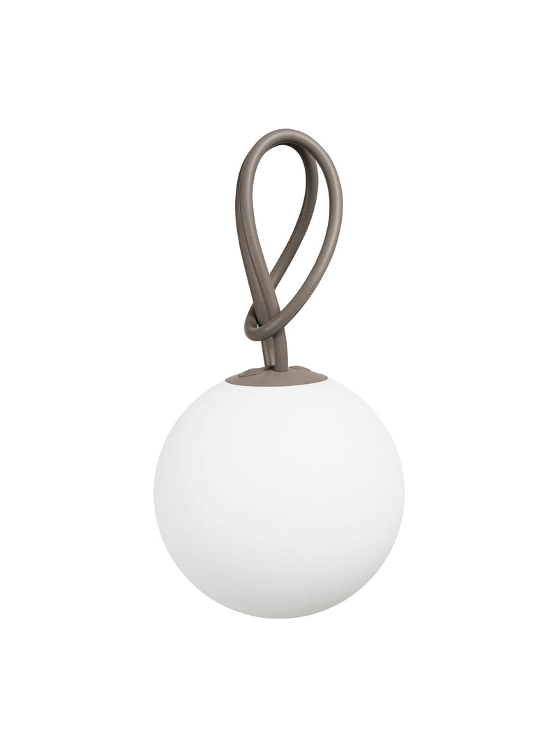 Fatboy Bolleke in taupe, portable LED lamp with 3 light settings and rechargeable battery, ideal for night lights and ambient lighting.