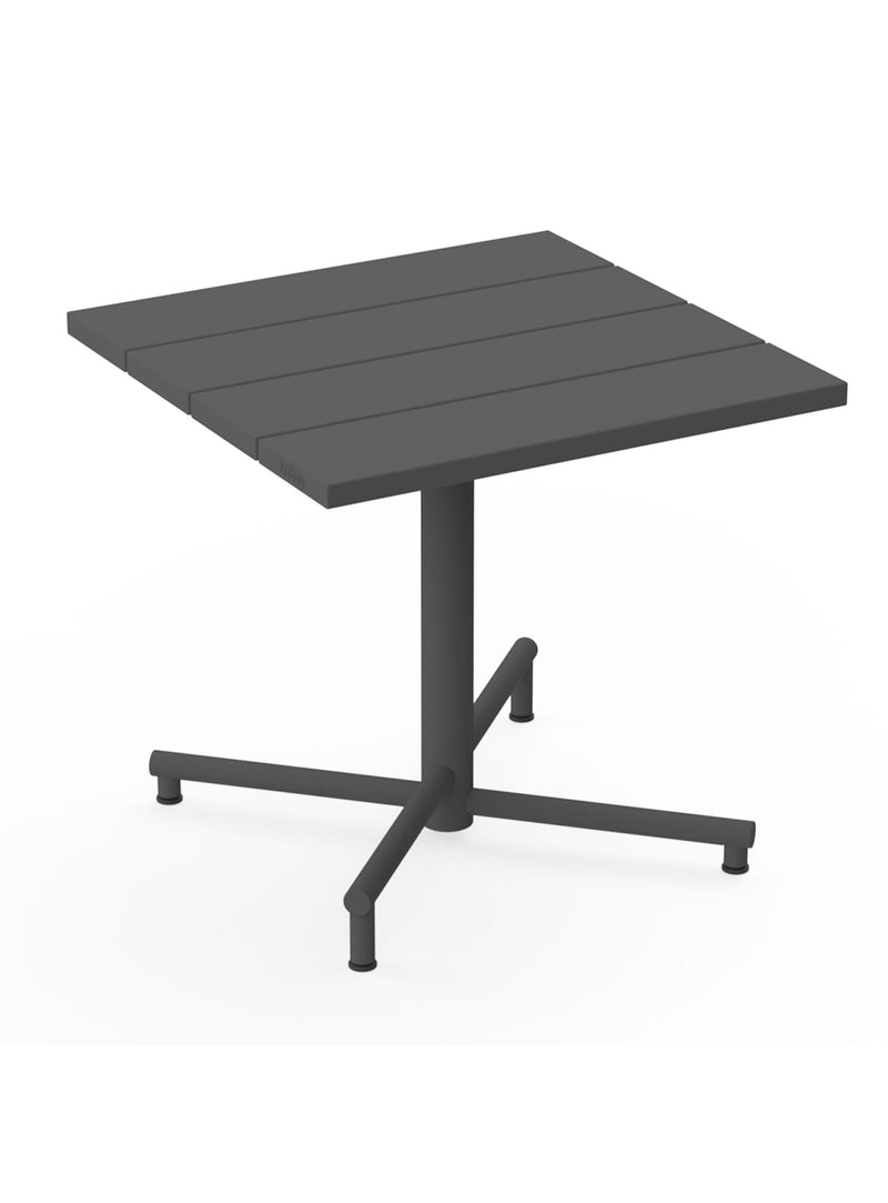 Fred’s Square Bistreau in Anthracite: durable aluminum outdoor bistro table for small patios and balconies.