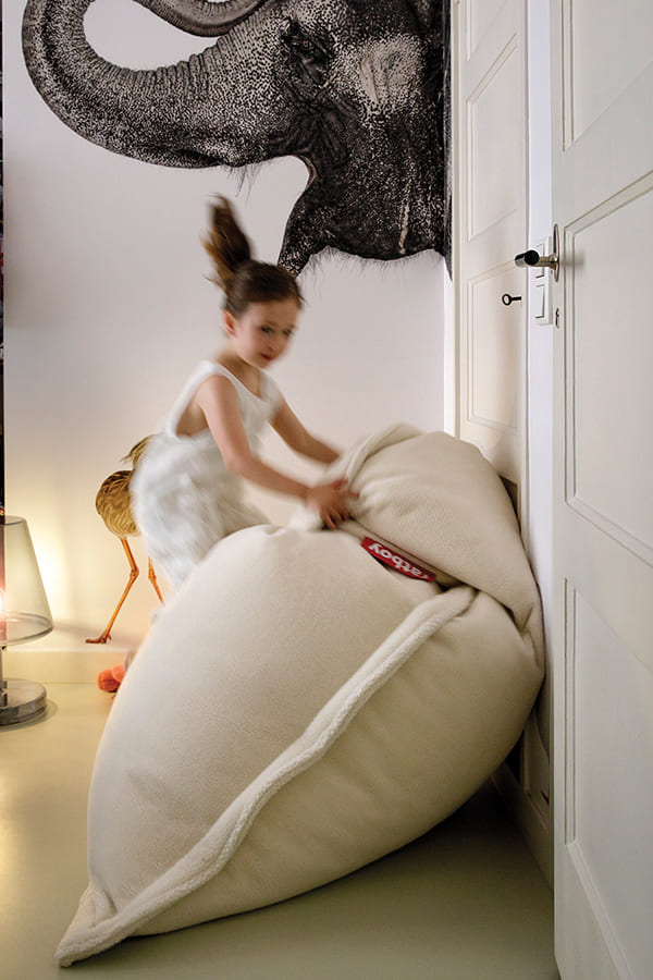 The Fatboy Slim Teddy bean bag chair combines plush softness with a sleek design, offering ultimate relaxation and a cozy touch for your living space or bedroom.