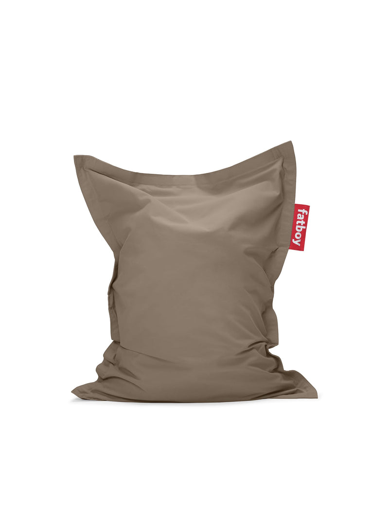 Fatboy Junior Stonewashed in taupe, a soft and durable cotton bean bag chair for kids, perfect for lounging and playing in Canadian homes.