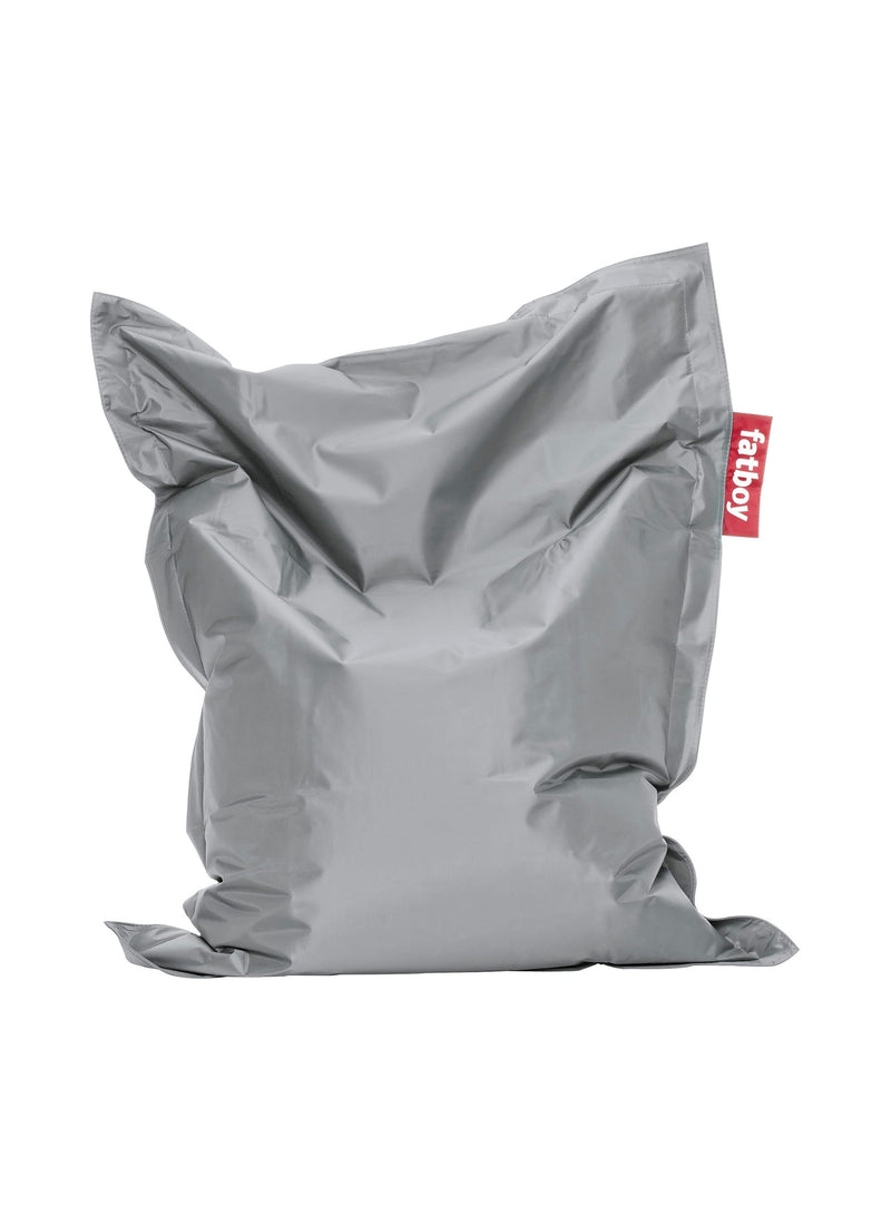 Fatboy Junior bean bag chair in silver grey color, durable and water-resistant, perfect for kids&