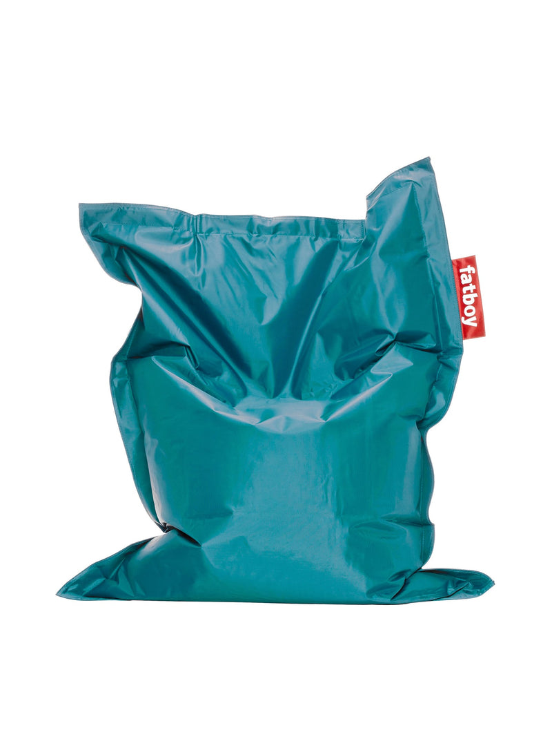 Fatboy Junior bean bag chair in turquoise color, durable and water-resistant, perfect for kids&