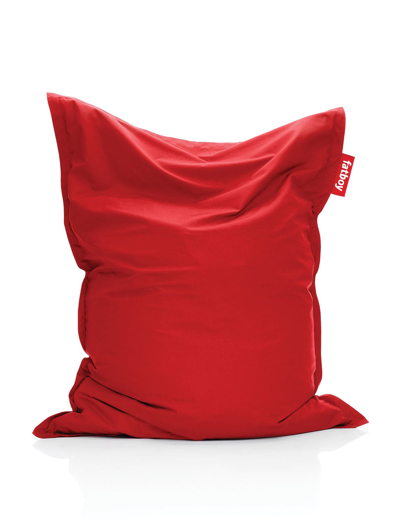 Fatboy Original Olefin in red color, UV-resistant and water-repellent bean bag chair, perfect for relaxing in Canadian indoor and outdoor spaces.