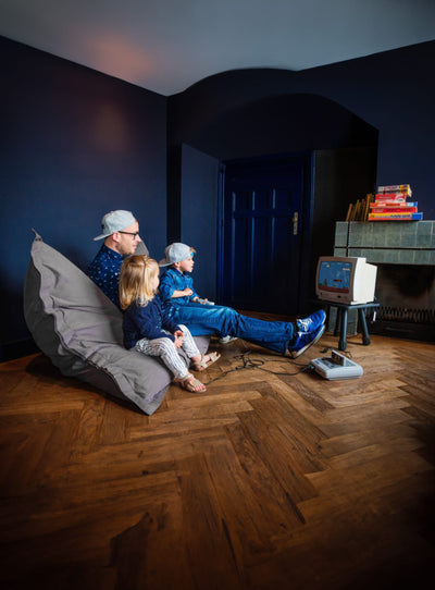 Original Stonewashed by Fatboy, 100% cotton bean bag with a soft texture, ideal for cozy indoor relaxation in Canadian homes.