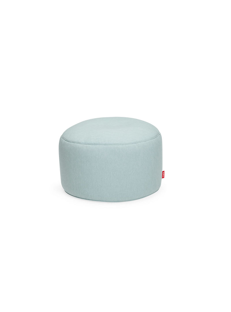 Fatboy Point Large Outdoor ottoman in seafoam color, a durable and water-resistant pouf, perfect for Canadian patios and outdoor spaces.