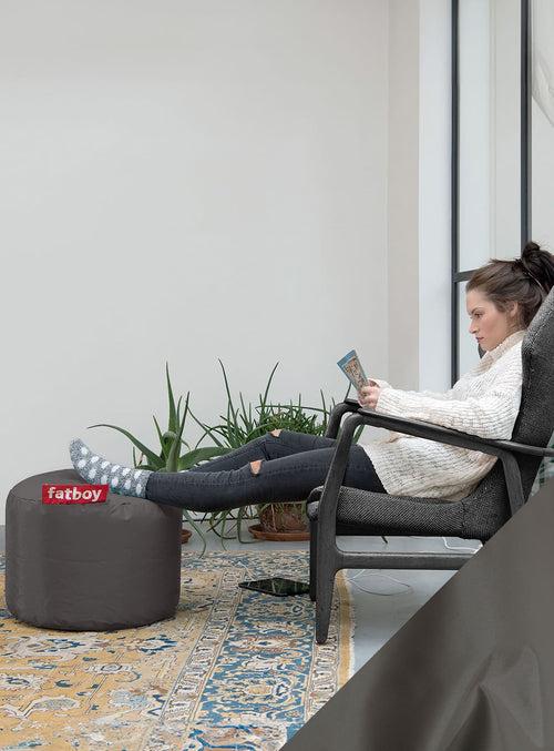 Fatboy Point is a versatile indoor pouf that doubles as a footrest, side table, or extra seat, bringing style and functionality to any Canadian home.