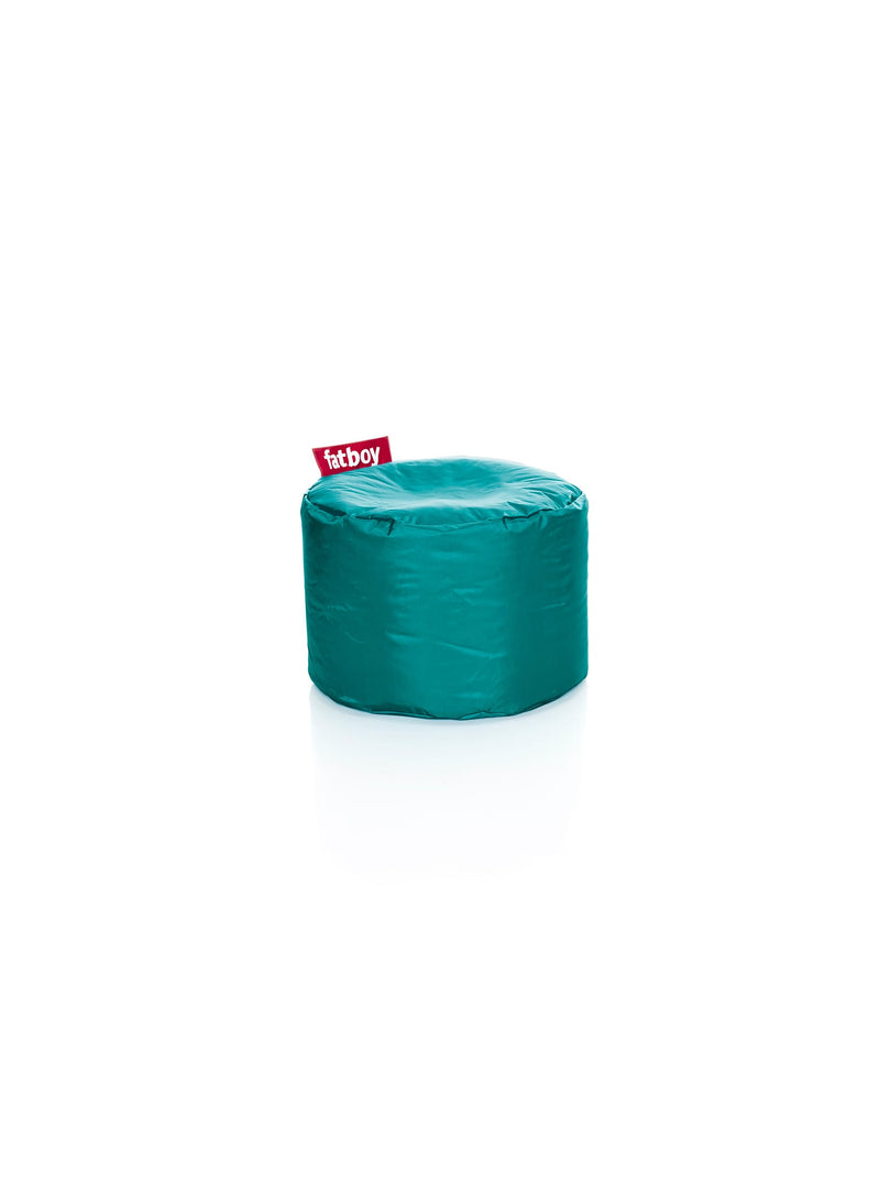 Fatboy Point ottoman in turquoise color, a versatile and durable pouf perfect as a footstool, side table, or seat for Canadian indoor spaces.