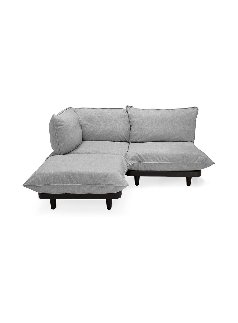 Fatboy Paletti Sectional 3-seater outdoor sofa in rock grey color, modular UV-resistant and water-repellent, perfect for Canadian patios and gardens.