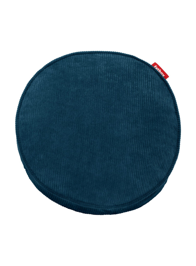 Fatboy Cord Pillow in deep blue color, a recycled corduroy throw pillow, perfect for eco-friendly comfort and style in Canadian homes.