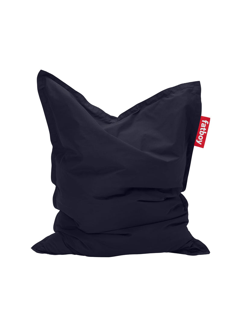 Fatboy Slim Olefin bean bag in dark ocean color, UV-resistant and water-repellent outdoor bean bag chair, perfect for Canadian patios and gardens.