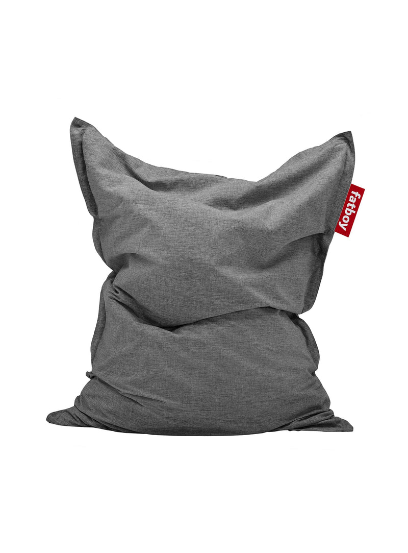 Fatboy Slim Olefin bean bag in rock grey color, UV-resistant and water-repellent outdoor bean bag chair, perfect for Canadian patios and gardens.