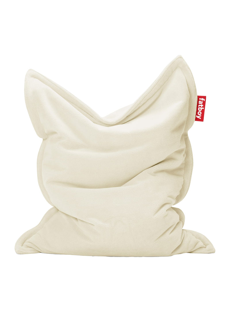 Fatboy Slim Teddy bean bag in off-white color, a cozy and soft bean bag chair perfect for Canadian homes, combining comfort and style. Ideal for lounging.