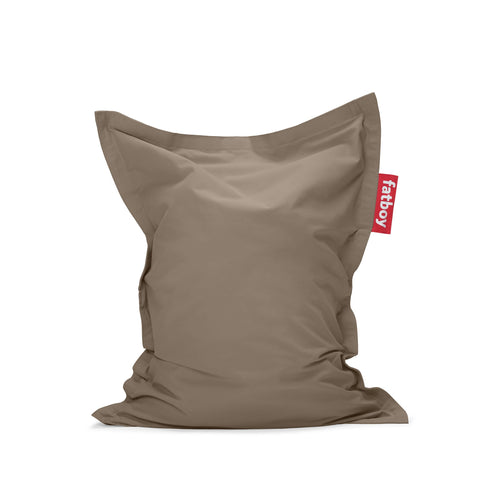 Fatboy Junior Stonewashed in taupe, a soft and durable cotton bean bag chair for kids, perfect for lounging and playing in Canadian homes.